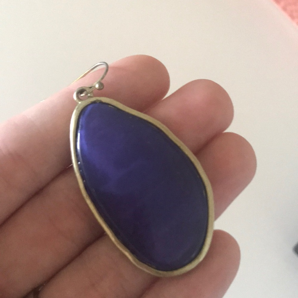 Blue statement earrings - Picture 2 of 2
